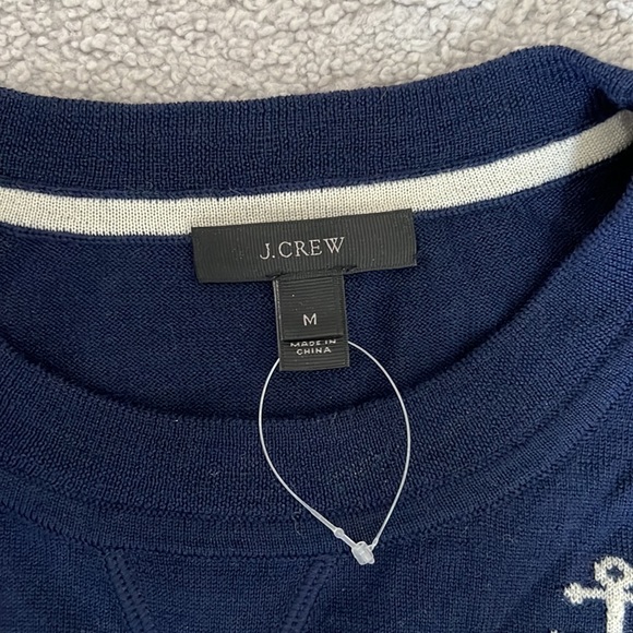 JCrew Knit Crew Neck Anchor Navy Medium - Picture 3 of 3